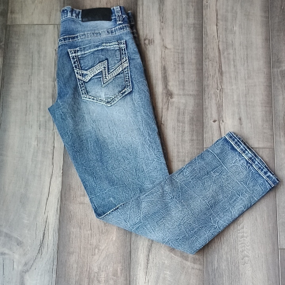 True Luck Jeans Classic Light Blue Men's Straight Jeans 30 X 32 - Picture 10 of 10